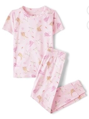 The Children’s Place Girls Pink Bunny 2 PC Pajama Set Size 6X/7 NEW
